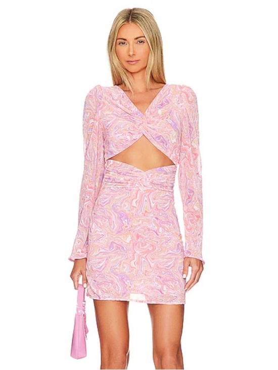 LoveShackFancy Dresses & Skirts - LoveShackFancy Nanita Mini Dress Golden Maize Pink Print Cutout Long Sleeve S